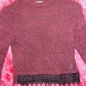 burgendy and black cropped top